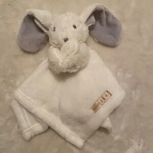 Blankets & Beyond Bunny Rabbit White Grey Ears Plush Baby Security Blanket Lovey
